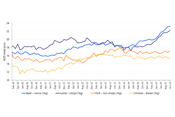 NZ retail price for selected meats
