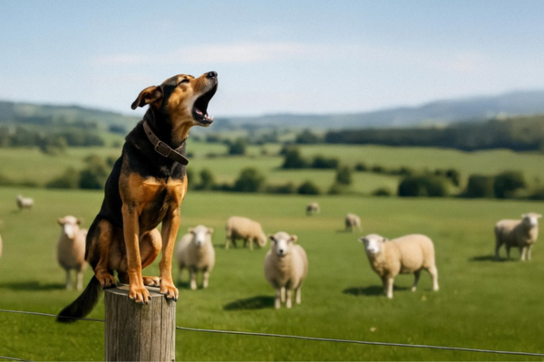 Tiles - dog-on-fence